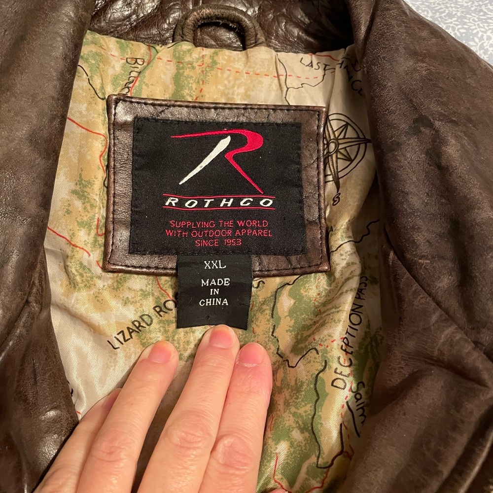 Rothco XXL vintage Bomber Flight Leather jacket - Picture 5 of 9